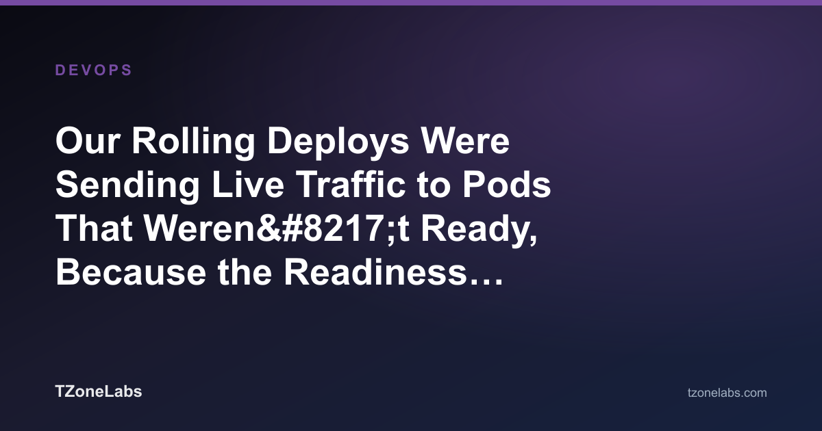 Our Rolling Deploys Were Sending Live Traffic to Pods That Weren’t Ready, Because the Readiness Probe Checked the Wrong Port