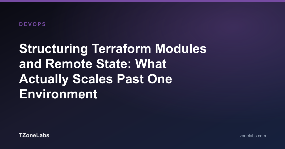 Structuring Terraform Modules and Remote State: What Actually Scales Past One Environment